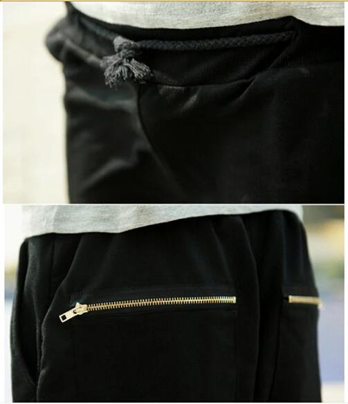 Модные мужские мешковатые шаровары с низкой промежностью хлопковые длинные штаны спортивные брюки Брюки Черные Серые m-xl