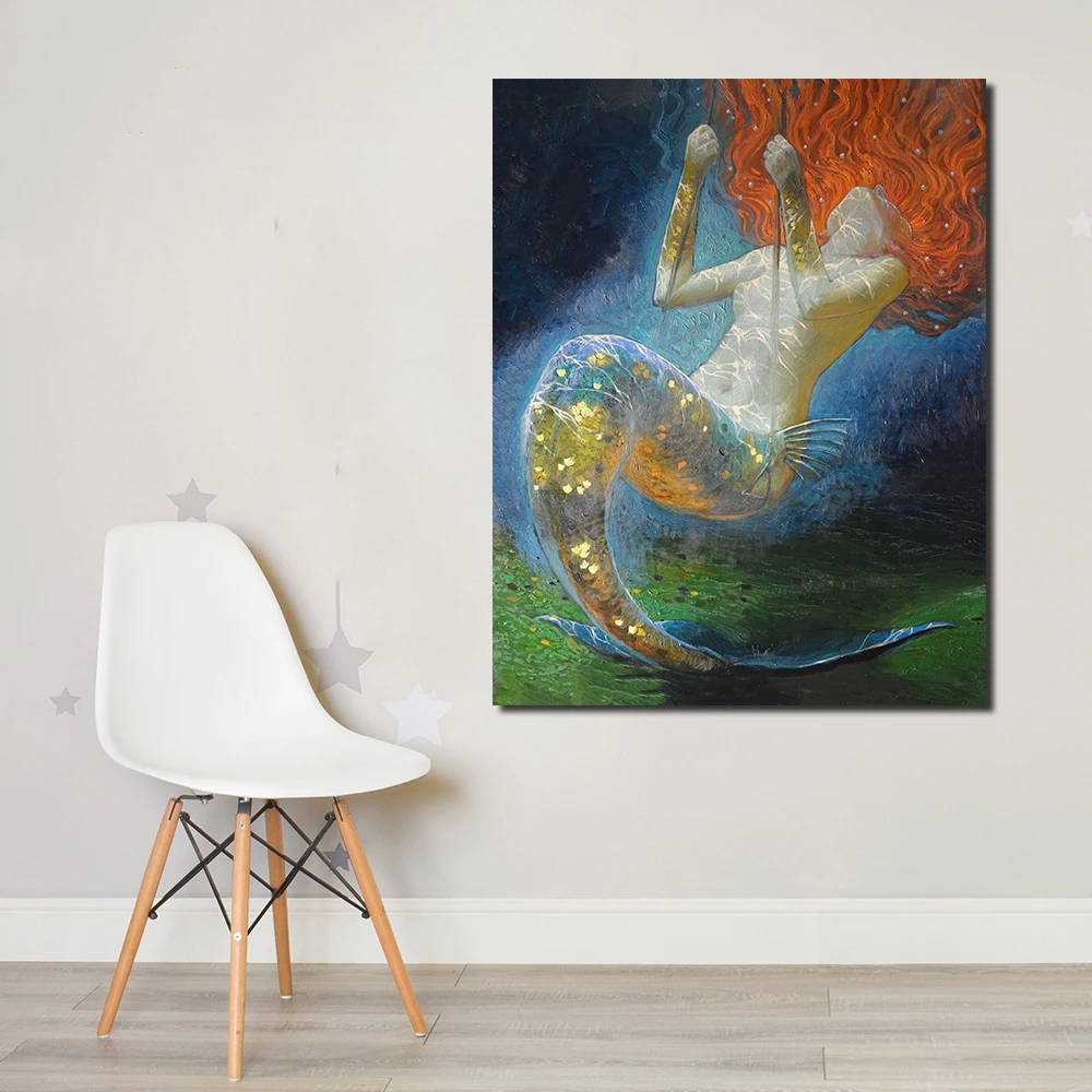 

JQHYART Paintings On Canvas Wall Art Fantasy Vintage Girl Picture Modern Wall Pictures For Living Room Home Decor No Frame