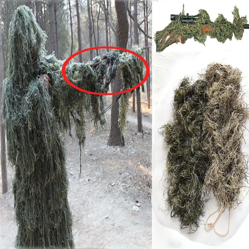 Охотничий 3D камуфляж винтовка пистолет обёрточная бумага чехол для Ghillie Снайпер пейнтбол костюм