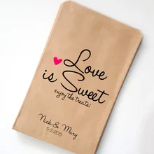 На заказ сладкий спасибо Свадьба попкорн конфеты буфет обработанные сумки день рождения для новобрачных, вечеринка в честь новорождённого пекарня печенья сувениры пакеты