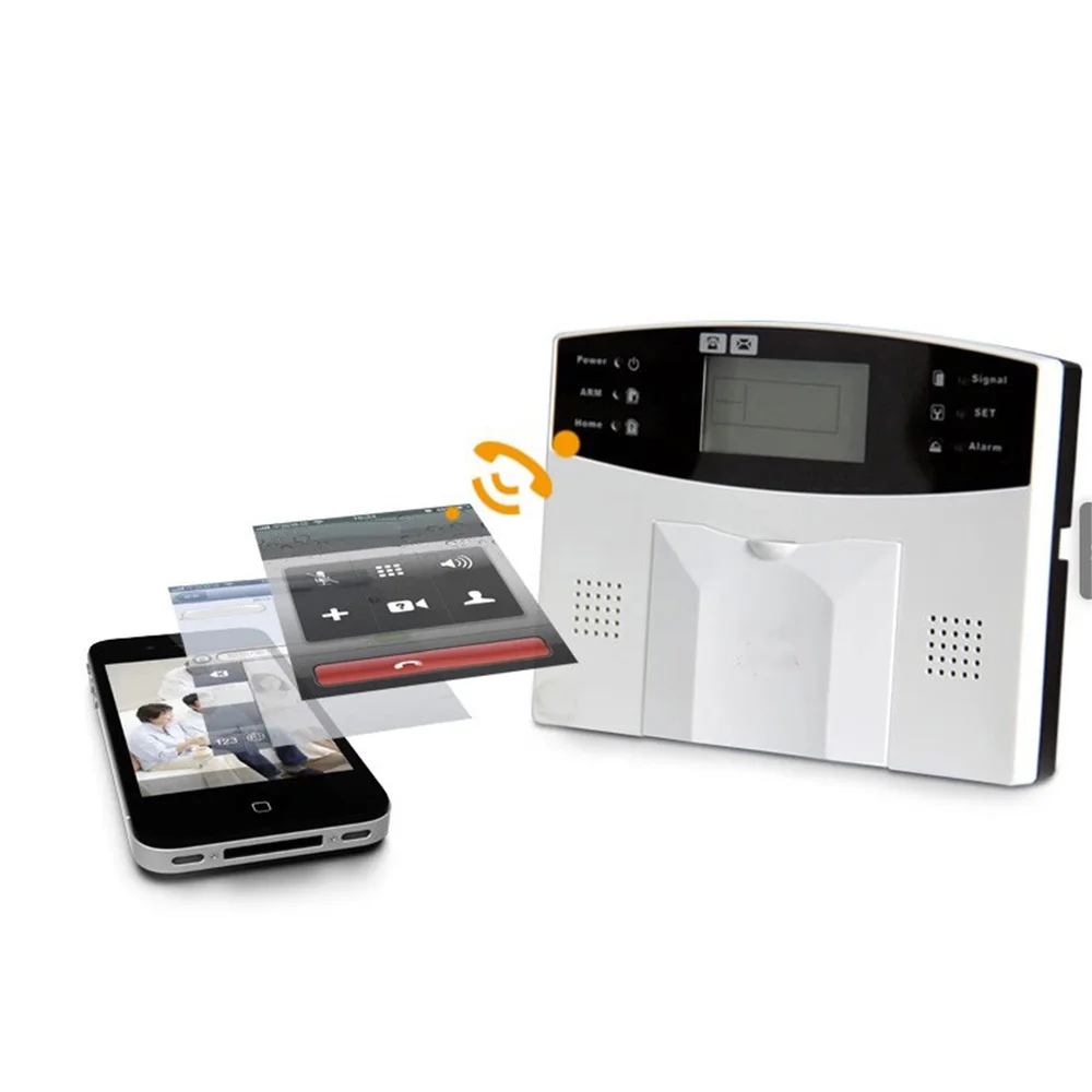 LCD IR GSM Alarm IOS Android APP Control Wireless Home Burglar Alarm System Two Way Intercom SMS Notice for Power Off