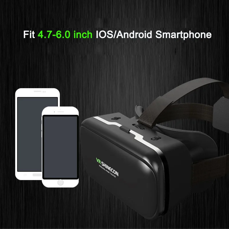 VR Shinecon 6,0 Viar стерео шлем очки виртуальной реальности 3 D 3D очки гарнитура шлем для смартфона смартфон видео линзы