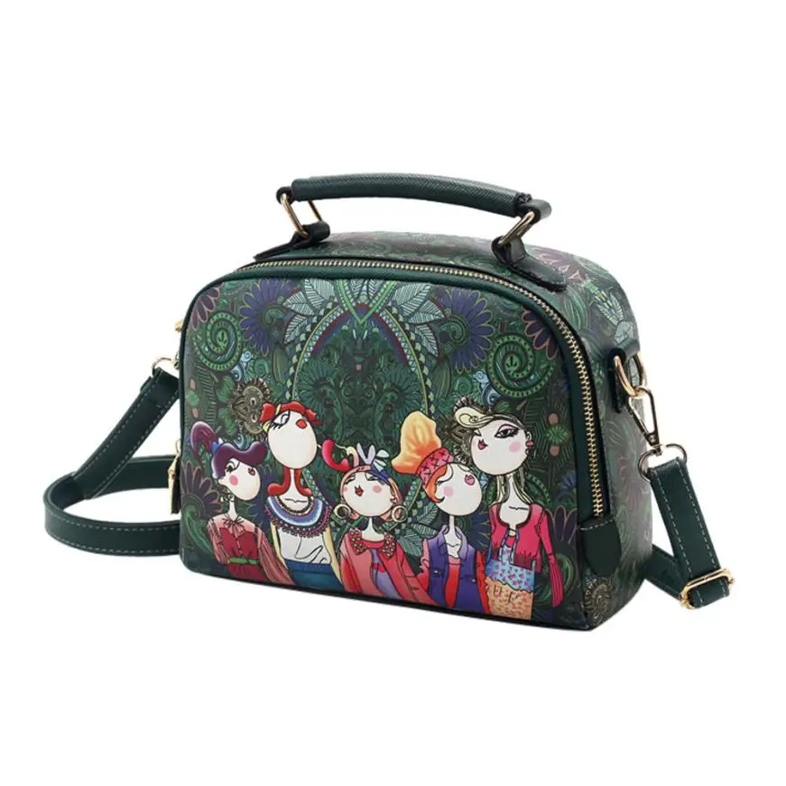 

Handbag women leather handbags Women Forest Girls Pattern Printing Single Shoulder Bag National Style Evening Bags luis vuiton