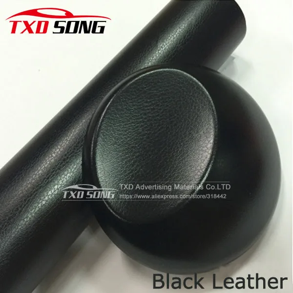 2D 3D 4D 5D карбоновая черная блестящая виниловая пленка самоклеящаяся воздушная пленка без пузырьков для автомобиля Стилизация мембранная наклейка пленка - Название цвета: black leather