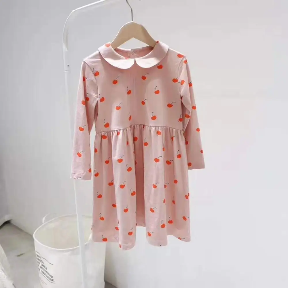 

2019 New Arrival Spring Clothing Girls Dress Elegent Party Cherry Brand Boutique Girls Clothing