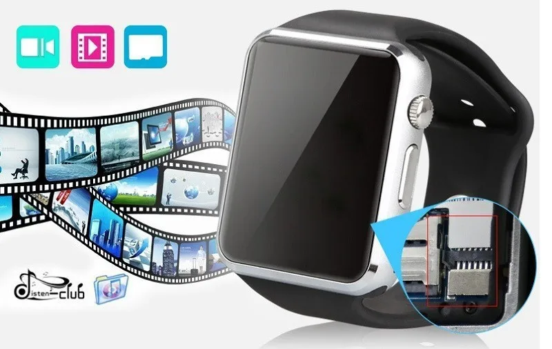 Для женщин и мужчин Унисекс Роскошные A1 Смарт часы Bluetooth спортивные Smartwatch шагомер с sim-камерой для Xiaomi htc Android телефон