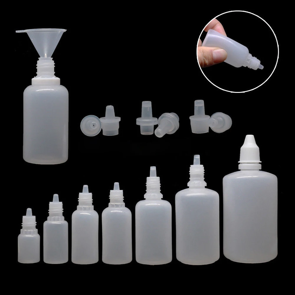 Wholesale 100pcs 50ml Empty Plastic Squeezable Dropper Bottles Eye