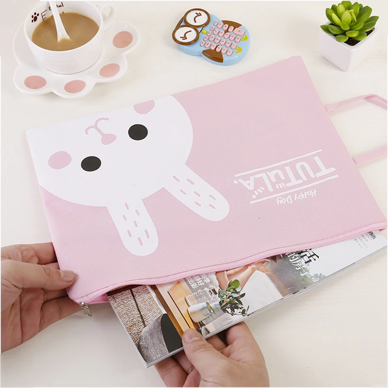 1 шт. держатель для файлов из ткани Оксфорд Kawaii Cartoon Animal A4/A5 3 стиля канцелярские