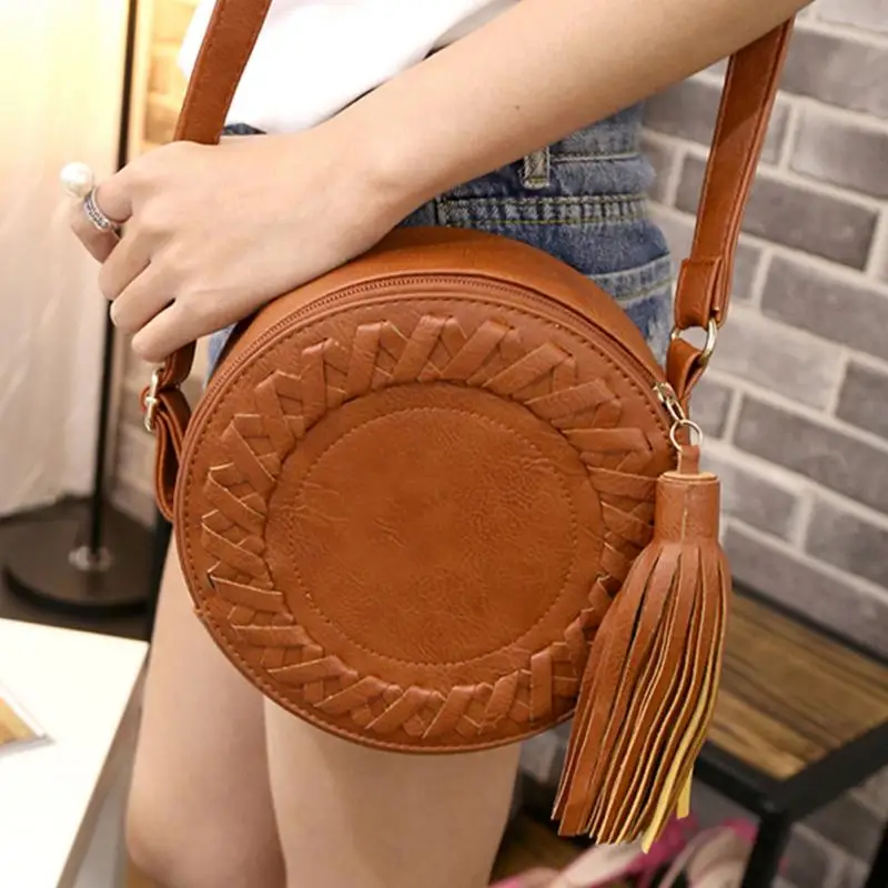 

New Famous Brand Women Handbags PU Leather Messenger Bag Circle Design Crossbody Bags Shoulder Bag for Lady #20