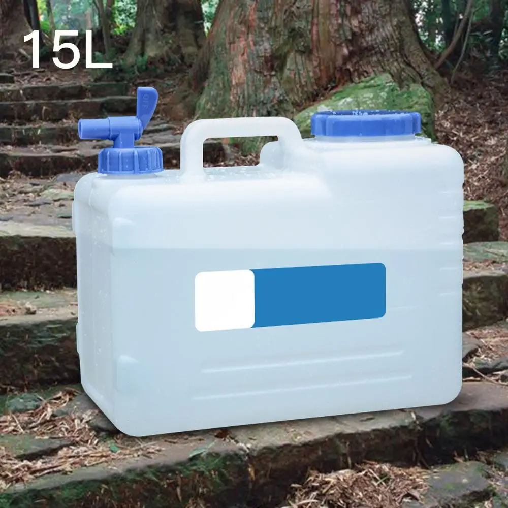 Depósito de agua para Camping Pokich recipiente de agua para beber en casa Cubo de almacenamiento de contenedores de agua para acampar al aire libre auto-conducción 15L