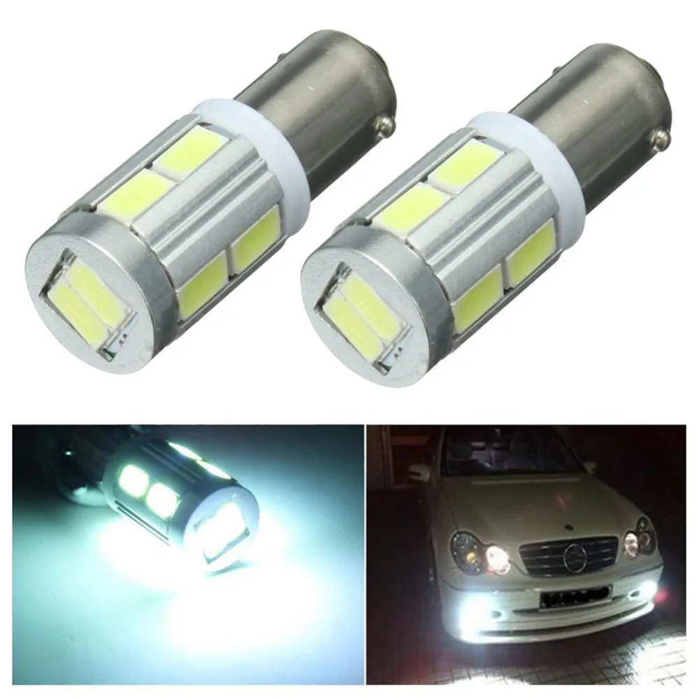2PCS 12V BA9S H6W 10SMD LED Clearance Lights Sidelight Bulbs 6000k