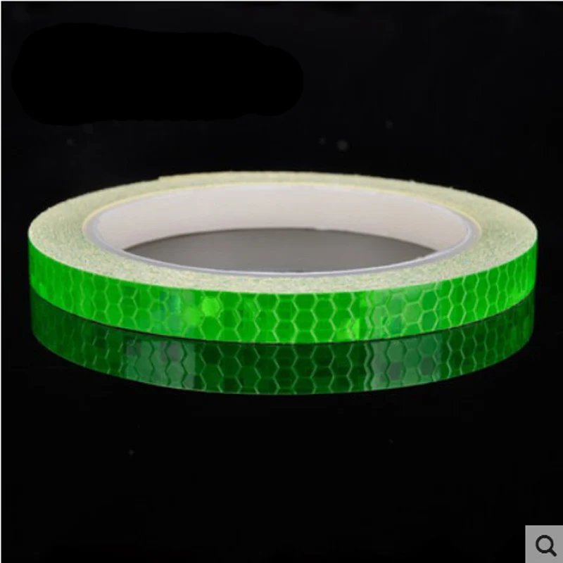 green Светоотражающие наклейки для велосипедов светоотражающие Предупреждение ющие световые ленты на колесиках клейкие накладки для украшения велосипеда защитный материал - Цвет: green