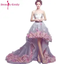 Sweetheart A Line Handmade Petal Special Occasion Dresses Short in front long Evening Dresses vestidos de festa vestido longo