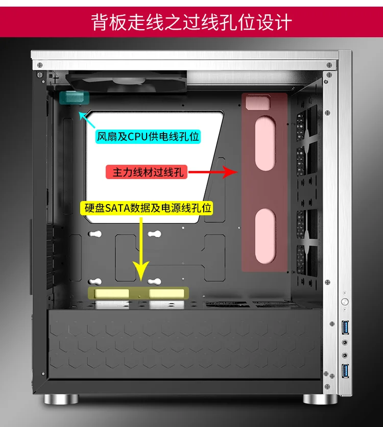 Jonsbo C3-PLUS(поддерживает материнскую плату M-ATX/весь алюминиевый корпус/5,0 толщина боковой панели из закаленного стекла/длинная видеокарта