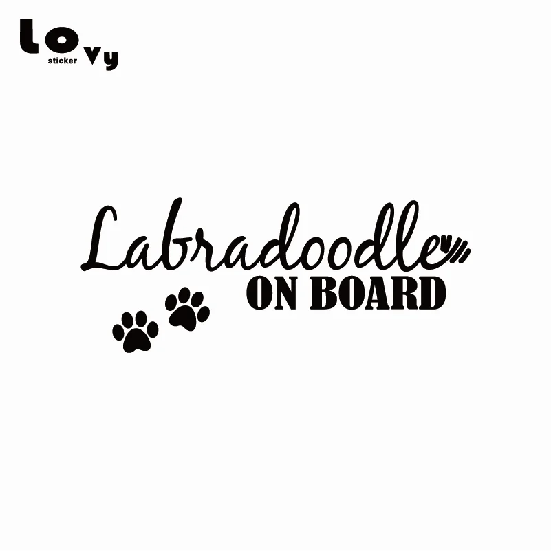 

Labradoodle On Board Vinyl Car Sticker Dog On Board Warning Sign Car Decal for Car Window Body Decoration CA0708