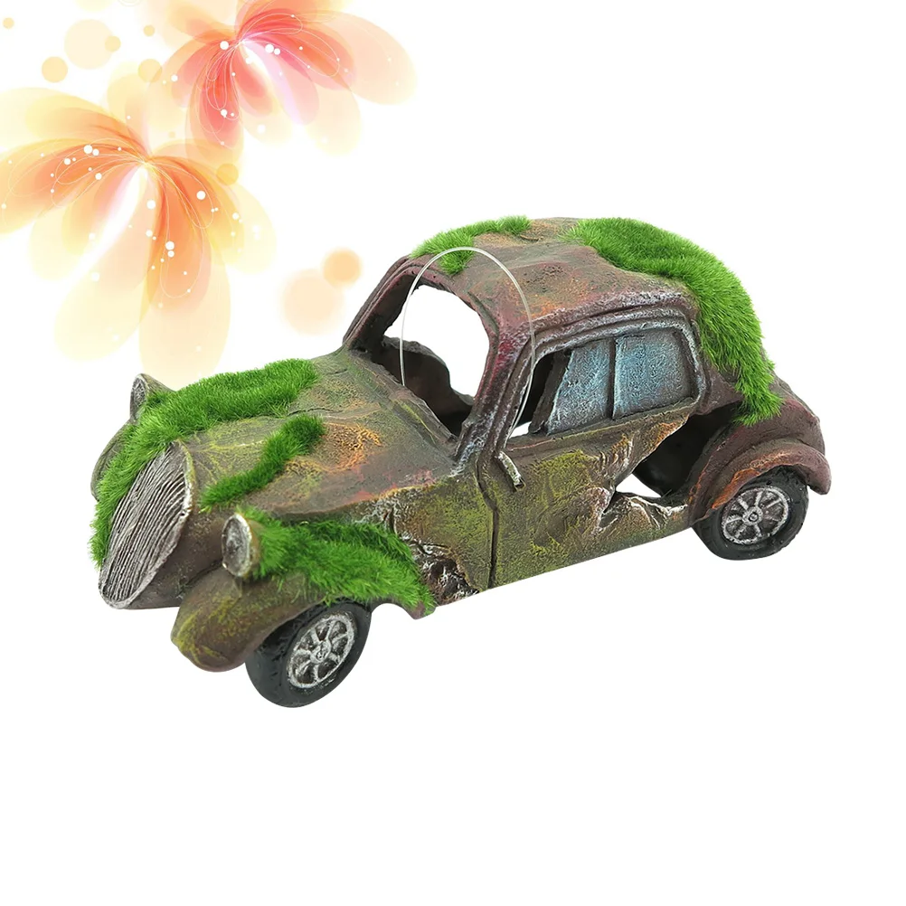 1PC Moss Decorative Safe Non-Toxic Imitation Old Car Ornament Fish Tank Decoration Aquarium Ornament Decoration