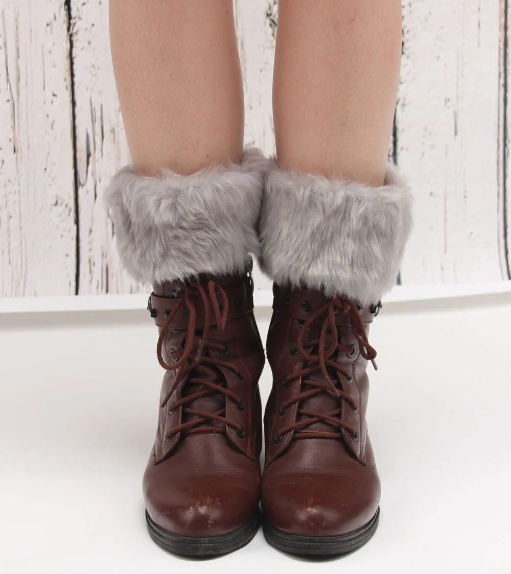 2018 женские зимний теплый вязанный вязаные меховые обрезки ноги согревающие нарукавники топперы ботинки носки с искусственным мехом