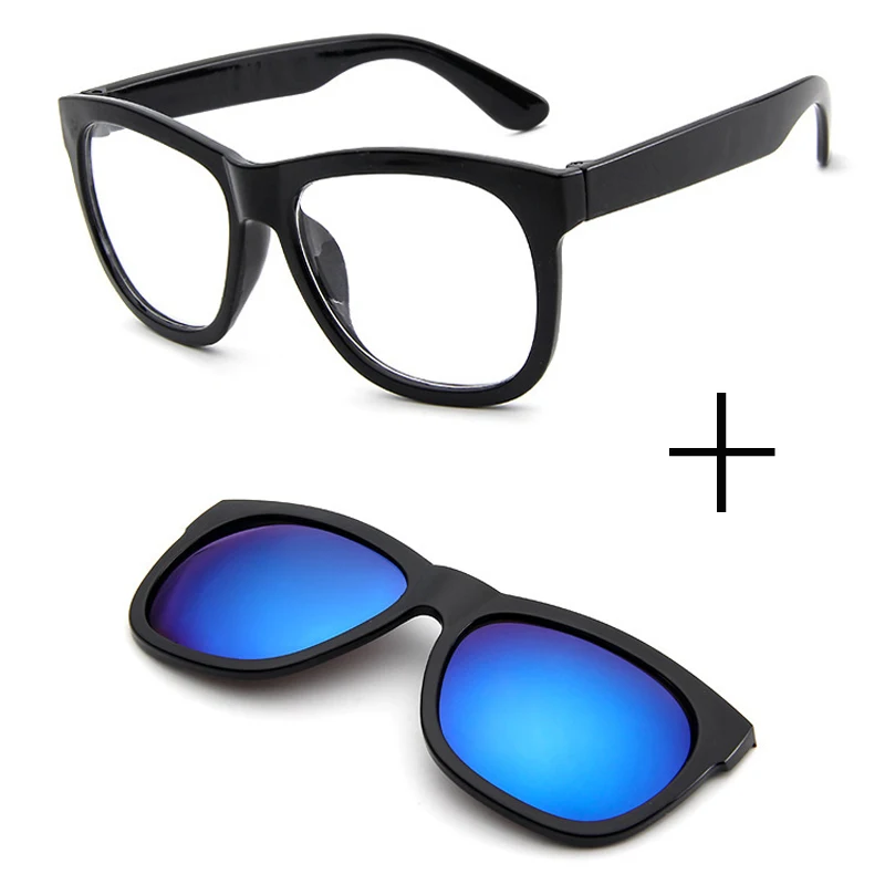 Солнцезащитные очки с магнитным зажимом, очки с квадратными линзами для мужчин и женщин, солнцезащитные очки с зеркальным зажимом, очки с ночным видением для вождения - Цвет линз: JY5946 frame clip 6