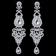 FARLENA Wedding Jewelry Elegant Crystal Earrings Long women pendant earrings long hanging earrings with stones gifts