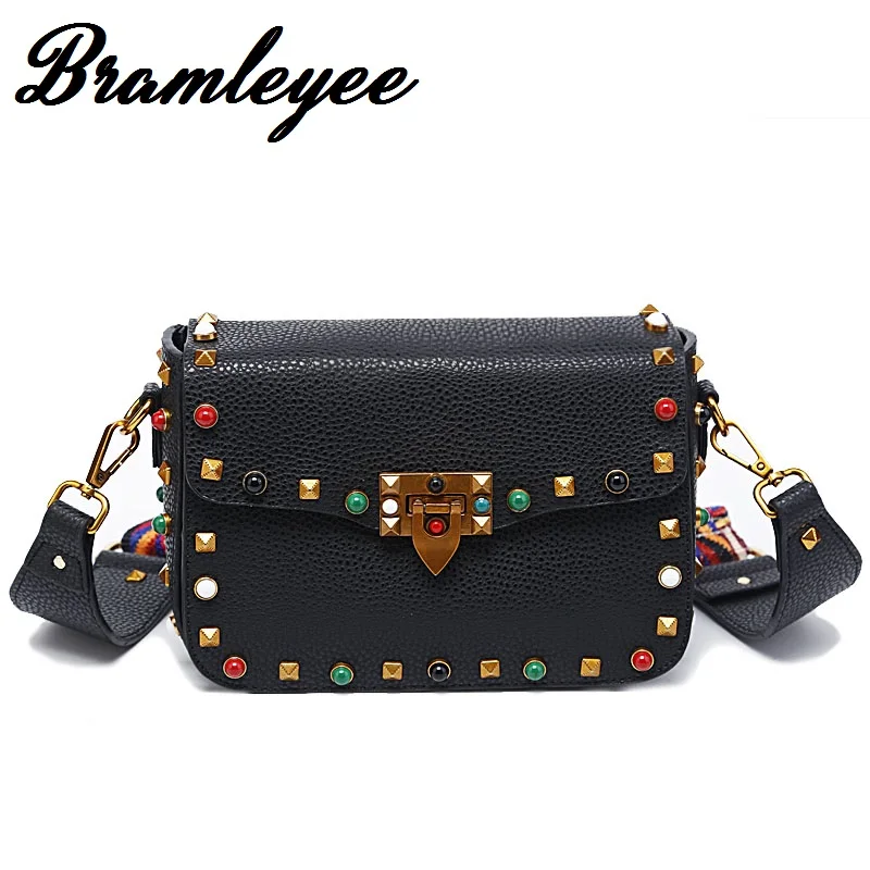 

2017 Luxury handbags women designer crossbody bags for women fashion Rivet stud shoulder bags famous brand women messenger bags