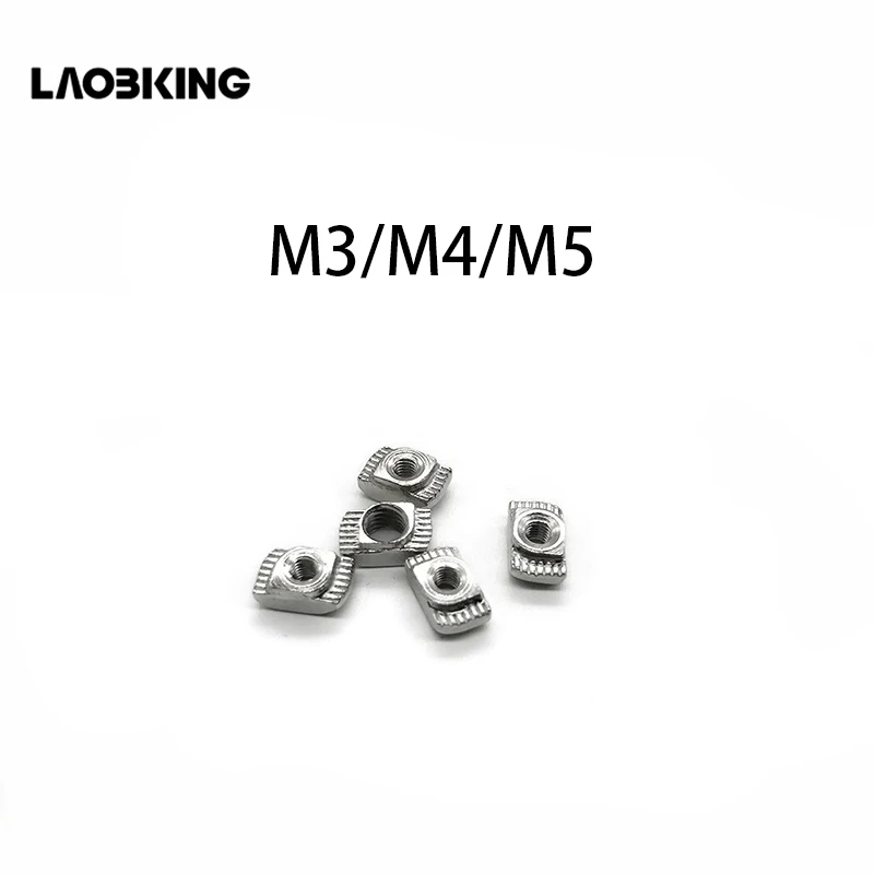 50Pcs M3/M4/M5*10*6 For 20 Series Slot T-nut Sliding T Nut Hammer Drop In Fasten Connector 2020 Aluminum Extrusions | Обустройство