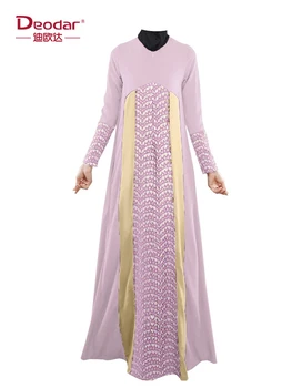 

Deodar Vintage Women Slim Summer Casual Dress Long Abaya Sleeve Soft Dress For Muslim Woman 2019
