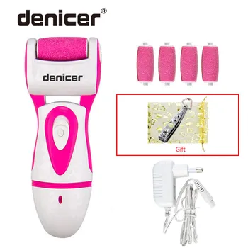 

Rechargeable Foot Care Tool Waterproof Velvet Smooth Pedicure Tools Callus Remover Machine Electric File for Heel+5 Roller Heads