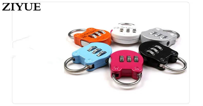 

2PCS/LOT Free Shipping Cartoon Mini Digital Briefcase Smal Password Padlock Luggage Gym Lock
