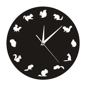 

Modern Design Forest Critters Squirrel Adorable Wall Clock Woodland Animal Wall Watch Decorative Creative Home Decor