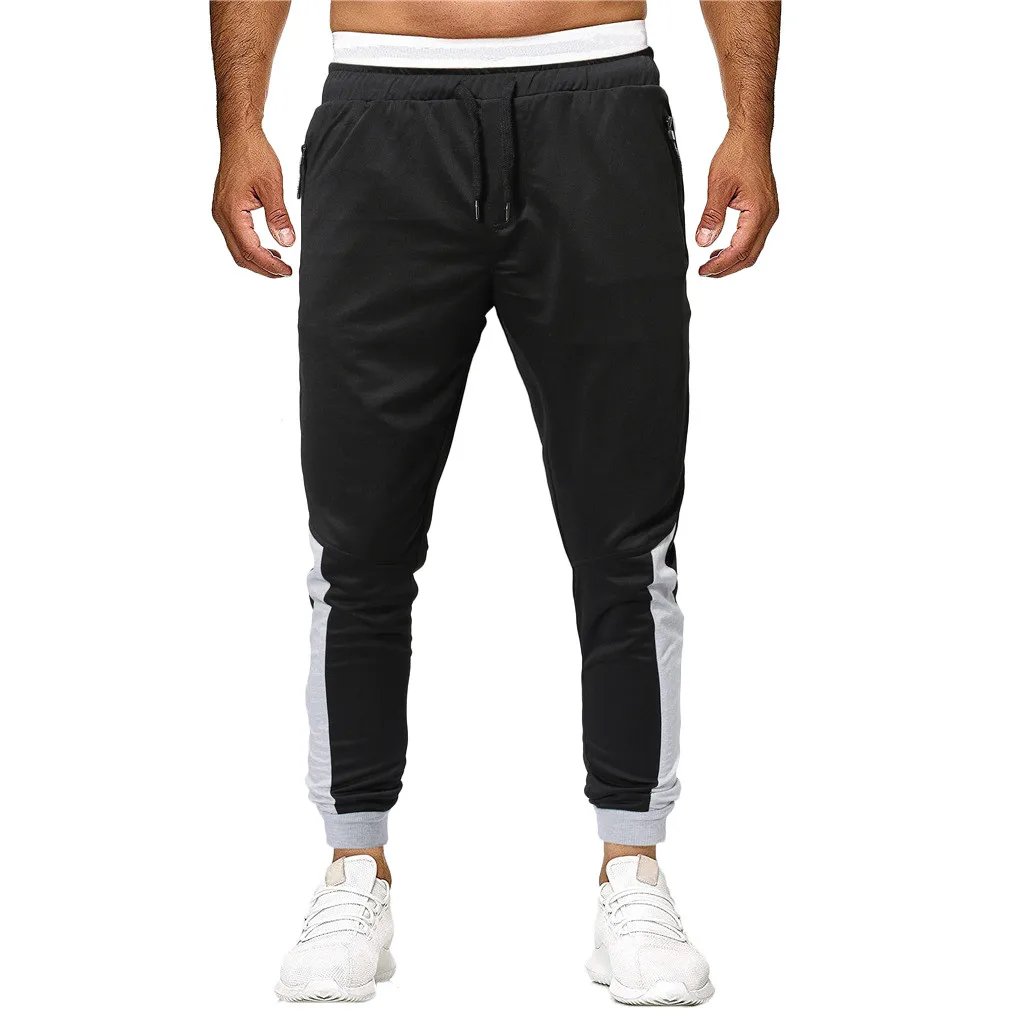 

Men's Sport Pants Joint Lashing Patchwork Loose Sweatpants Drawstring Pant Male 2019 joggers stretch trousers men Casual Pant