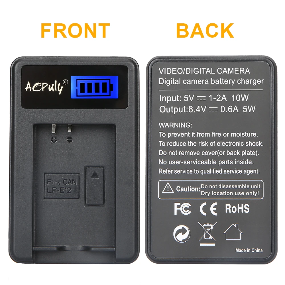 AOPULY 1 pcsLP E12 LP ЖК дисплей USB зарядное устройство для камеры Canon EOS M 100D Rebel SL1 Kiss X7 M2 M10