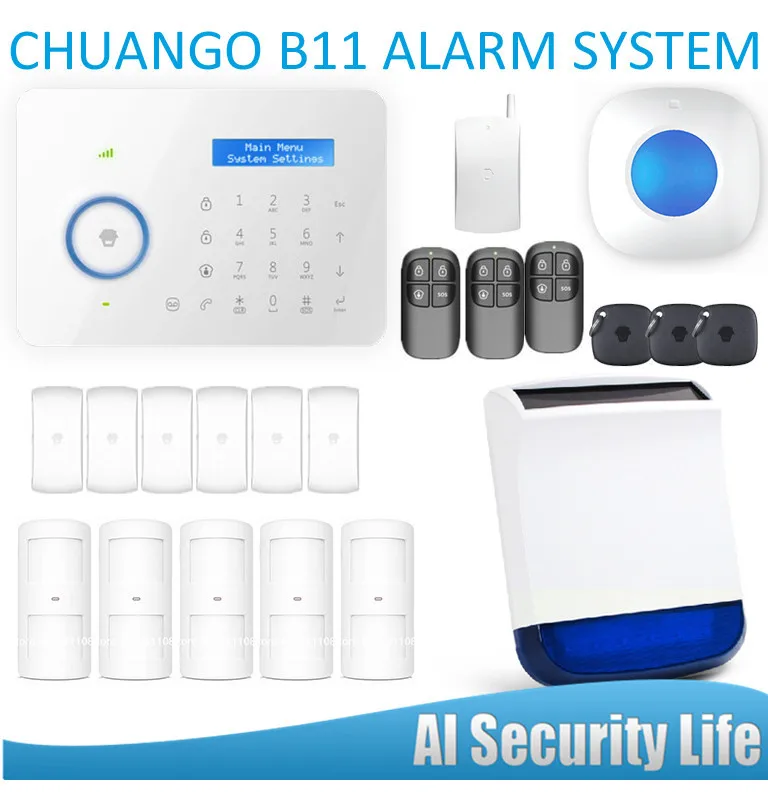 

DIYSECUR Hot selling B11 Dual network PSTN and GSM burglar Security Alarm System CG00490kit