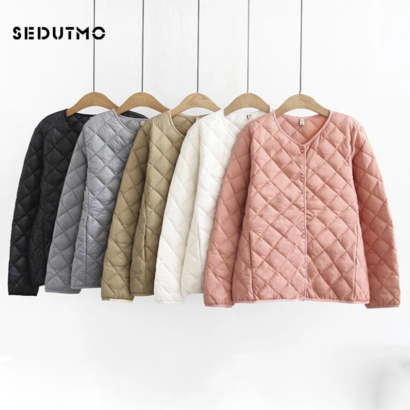 

SEDUTMO Winter Plus Size 4XL Down Jackets Women Ultra Light Short Duck Down Coat Casual Black Puffer Jacket Autumn Parkas ED534