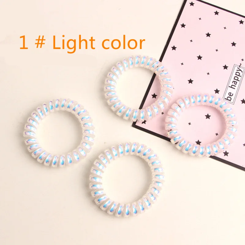 

Color telephone line hair ring female electric coil bold head rope stretch tie hair adult hair rope rubber band head wholesale