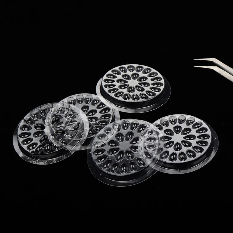 100 pcs Disposable Eyelash Flower Glue Adhesive Pallet Lashes Holder Sticker Plastic Pads Extension women Makeup Tools | Красота и