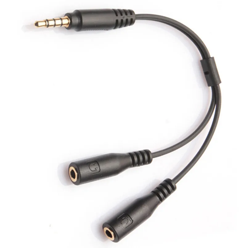 New 3.5mm Gold Plated Stereo Audio Male To 2 Female Headset Mic Y Splitter Cable Headphone Adapter For PC Laptop Computer Black New 3.5mm Gold Plated Stereo Audio Male To 2 Female Headset Mic Y Splitter Cable Headphone Adapter For PC Laptop Computer Black