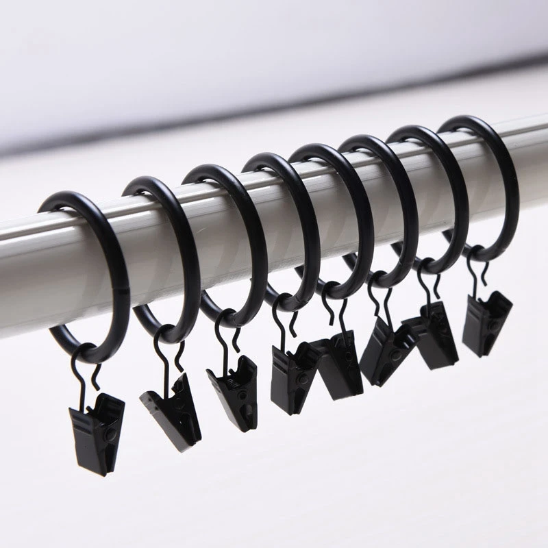 

10 Pcs Curtain Clips Stainless Steel Window Shower Curtain Rod Clip Hook Holdback Drapery Hoop Holder Clips
