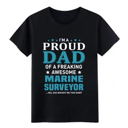 Для мужчин морской Surveyor футболка символ короткий рукав S-XXXL фотографии с ума забавные Повседневное Летний стиль модная рубашка
