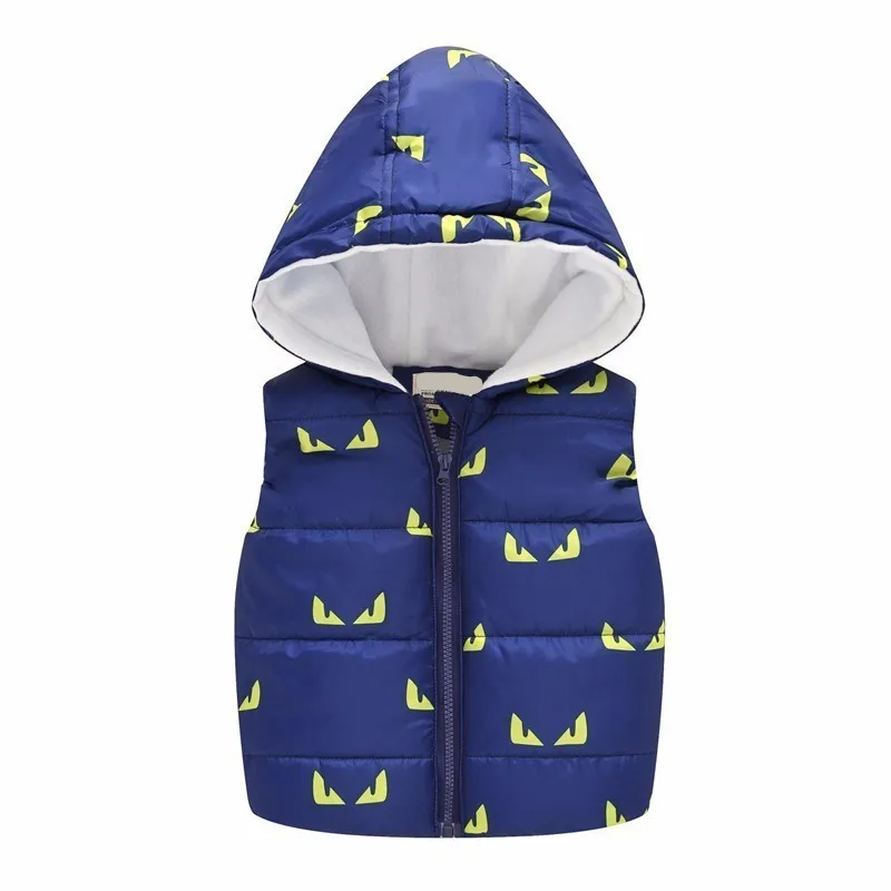 Baby Girl Winter Clothes Warm Kids Vests For Boys Cartoon Rainbow Dinosaur Outerwear Sleeveless Hooded Jackets Gilet Boy Coats - Цвет: Ali1440K