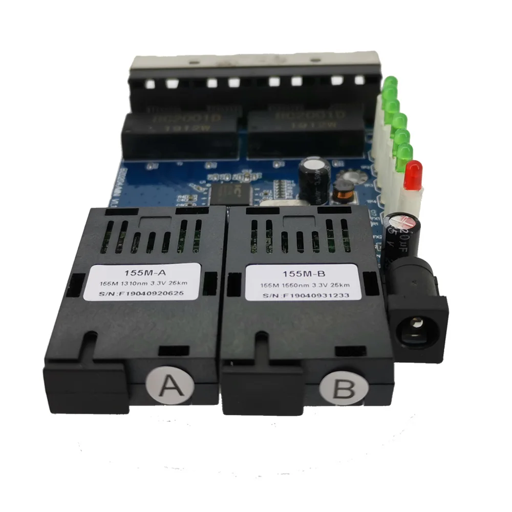 Only PCBA Board Экспресс-erhetnet 6 шт. 2F4E 10/100M Ethernet-коммутатор 2 волокна Порты и разъёмы SC 25 км 4 UTP RJ45 волоконно-оптический переключатель блок печатных плат - Цвет: Only PCBA Board