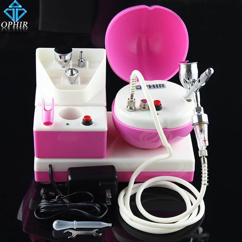 OPHIR PRO двойного действия Аэрограф Комплект 0.5 мм сопла розовый воздушный