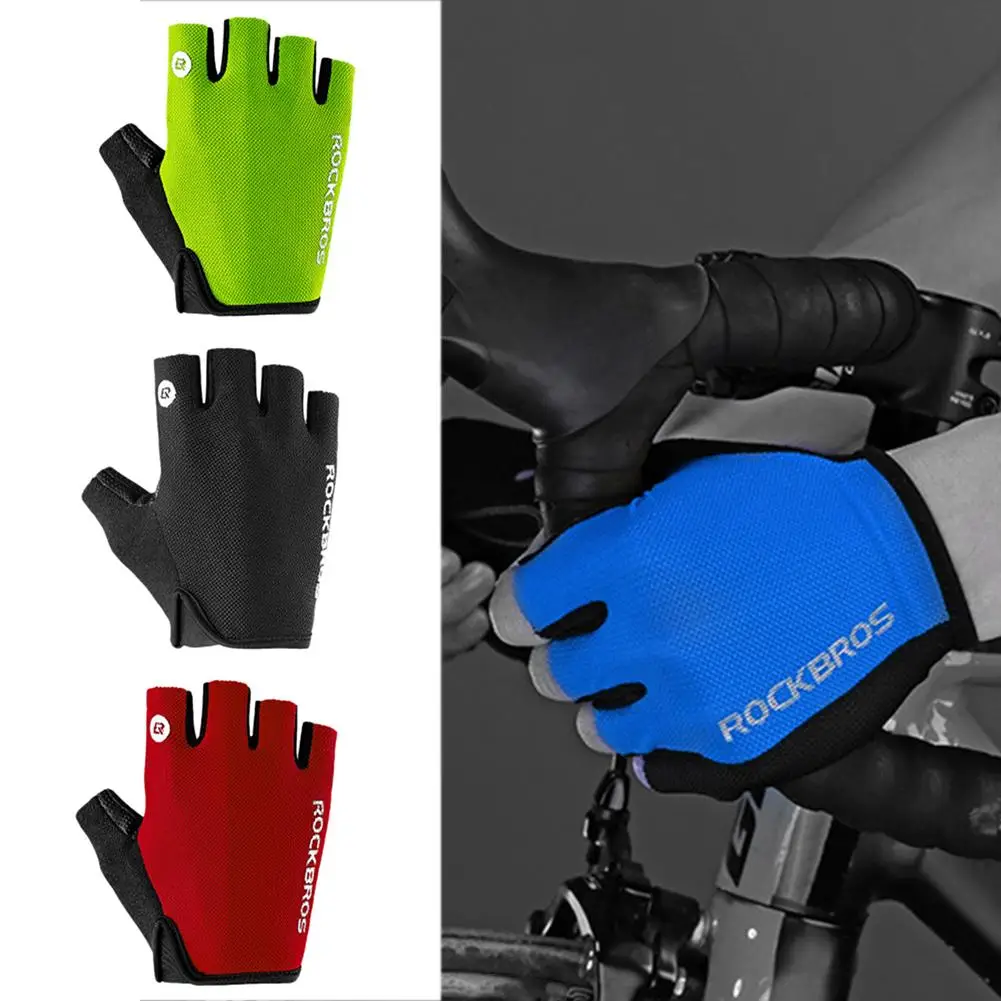 Bicycle Bike Riding Fingerless Gloves Men Women Summer Non slip Shock