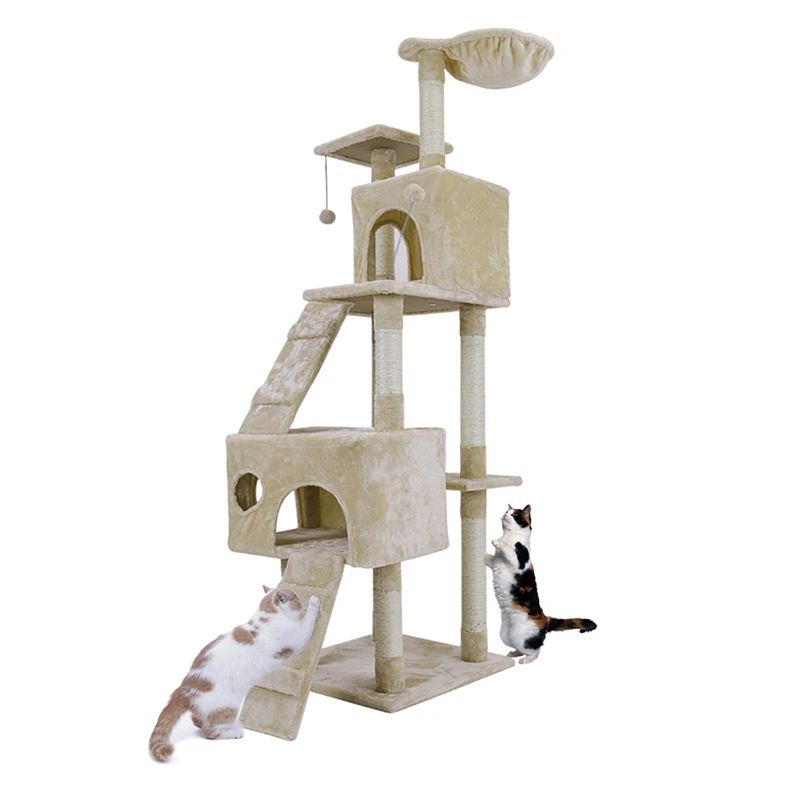 H173 см кошка прыгающая игрушка с лестницей большой размер кошка дерево когтеточка для скалолазания мебель для кошек с гамаком Когтеточка для кошек