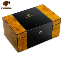 Цена по прейскуранту завода высокое качество пианино с подсветкой Краски кедра деревянный хумидор для сигар W/гигрометр и увлажнитель