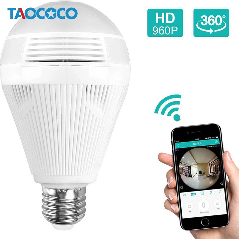 

TAOCOCO Fisheye HD IP Camera Light Lamp Bulb WiFi 960P 360 Degree Panoramic Home Security CCTV Wireless Surveillance Camera