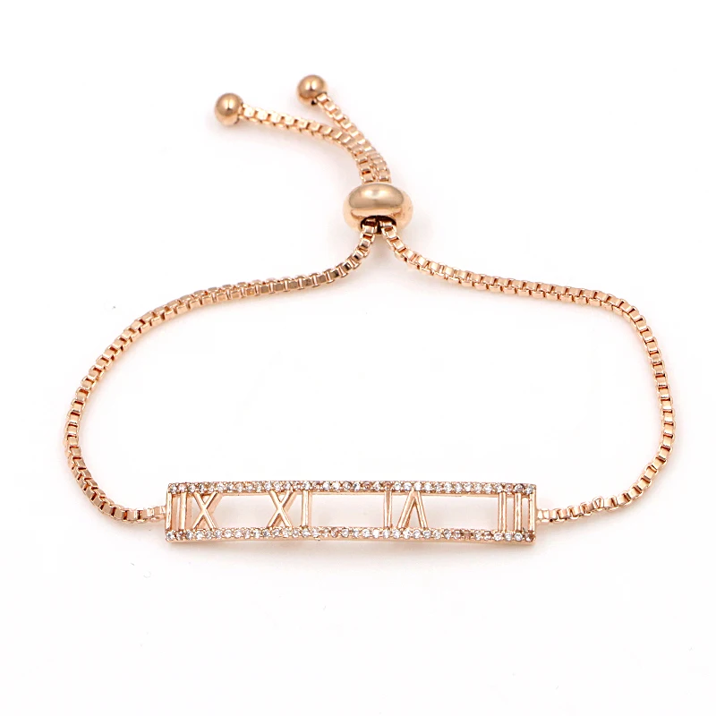 

Cubic Zirconia Numbers Design Allure CZ Bracelets For Women and Wedding With Adjustable Bead