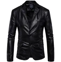Новая мотоциклетная куртка Мода PU мото кожаные куртки мужские искусственная куртка Slim Fit Пальто для будущих мам Мото куртка с черепом