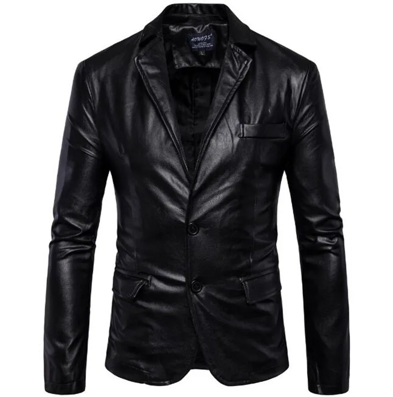 

New Motorcycle Jacket Fashion PU Moto Leather Jackets Mens Faux Jacket Slim Fit Coats Moto Skull Jacket Coats Black