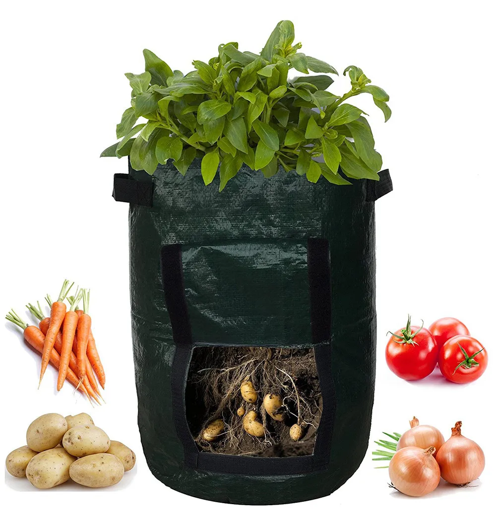 DIY картофеля расти ящик для комнатных растений, из полиэтиленовой ткани посадки контейнер сумка овощная садоводческая jardineria утепленная горшок-плошка рост посевов сумка#10