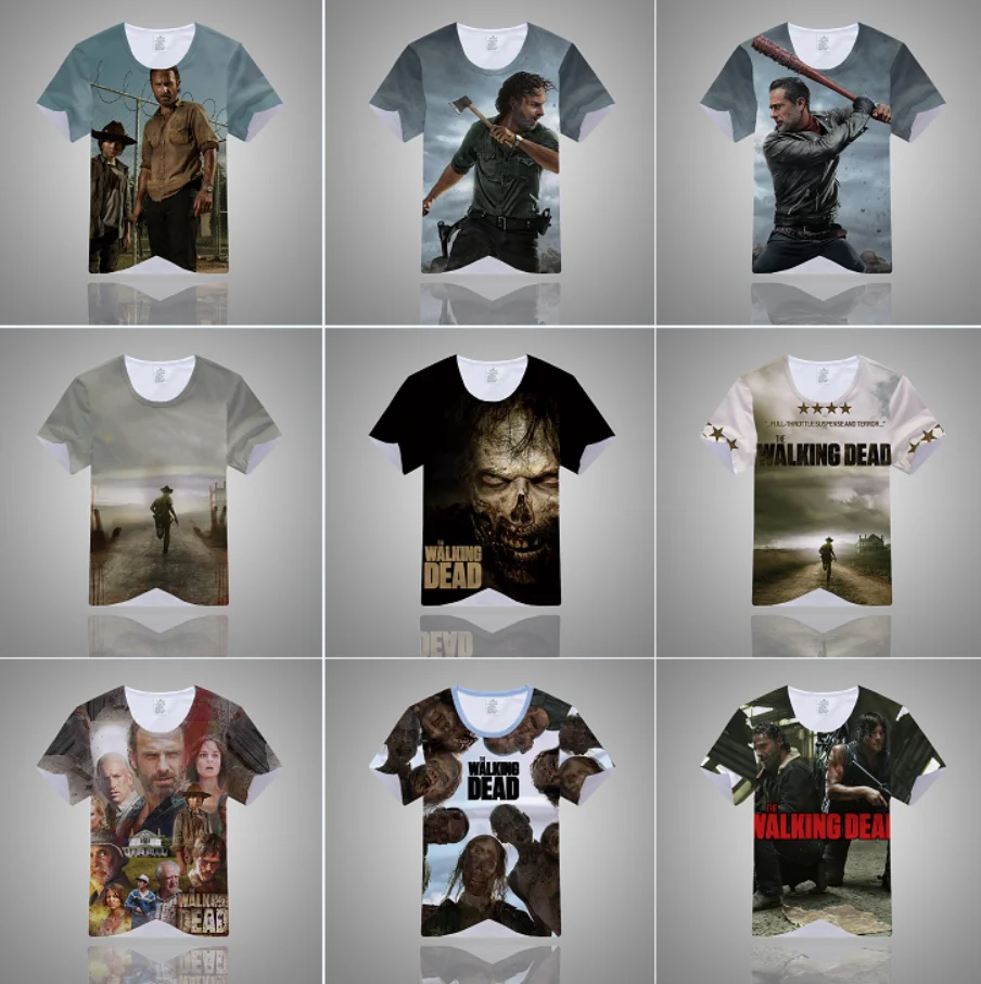 

The Walking Dead T-Shirt Colours 3D Print Summer Short Sleeve R-Neck Cosplay Clothing Modal Tees Sports Leisure Men /Women Tops